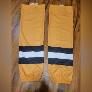 Pro Stock Ice Hockey Socks Adult 30” 32” Gold with Black and White New